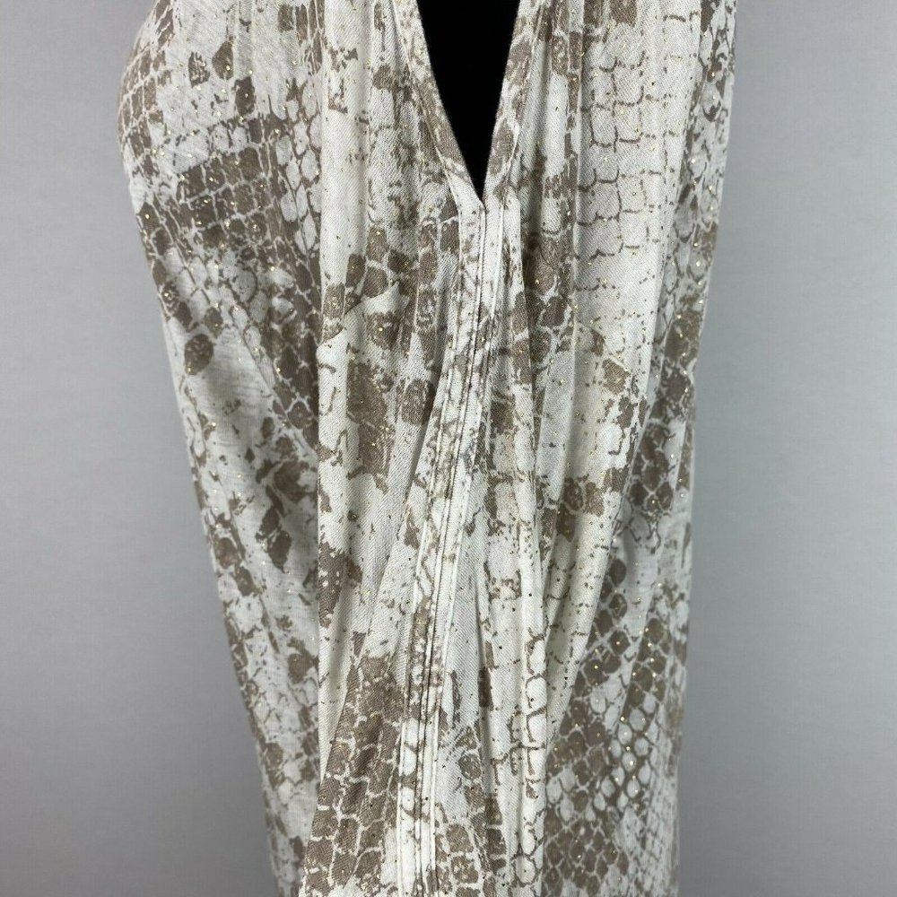 Express M Patterned Gold Accents Top Cold Shoulder Dolman Like Sleeves - Picture 6 of 12